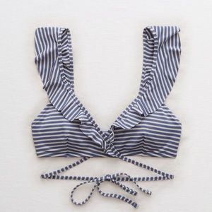 Aerie Scoop Wraparound Ruffle Bikini Top